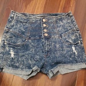 High rise jean shorts size L